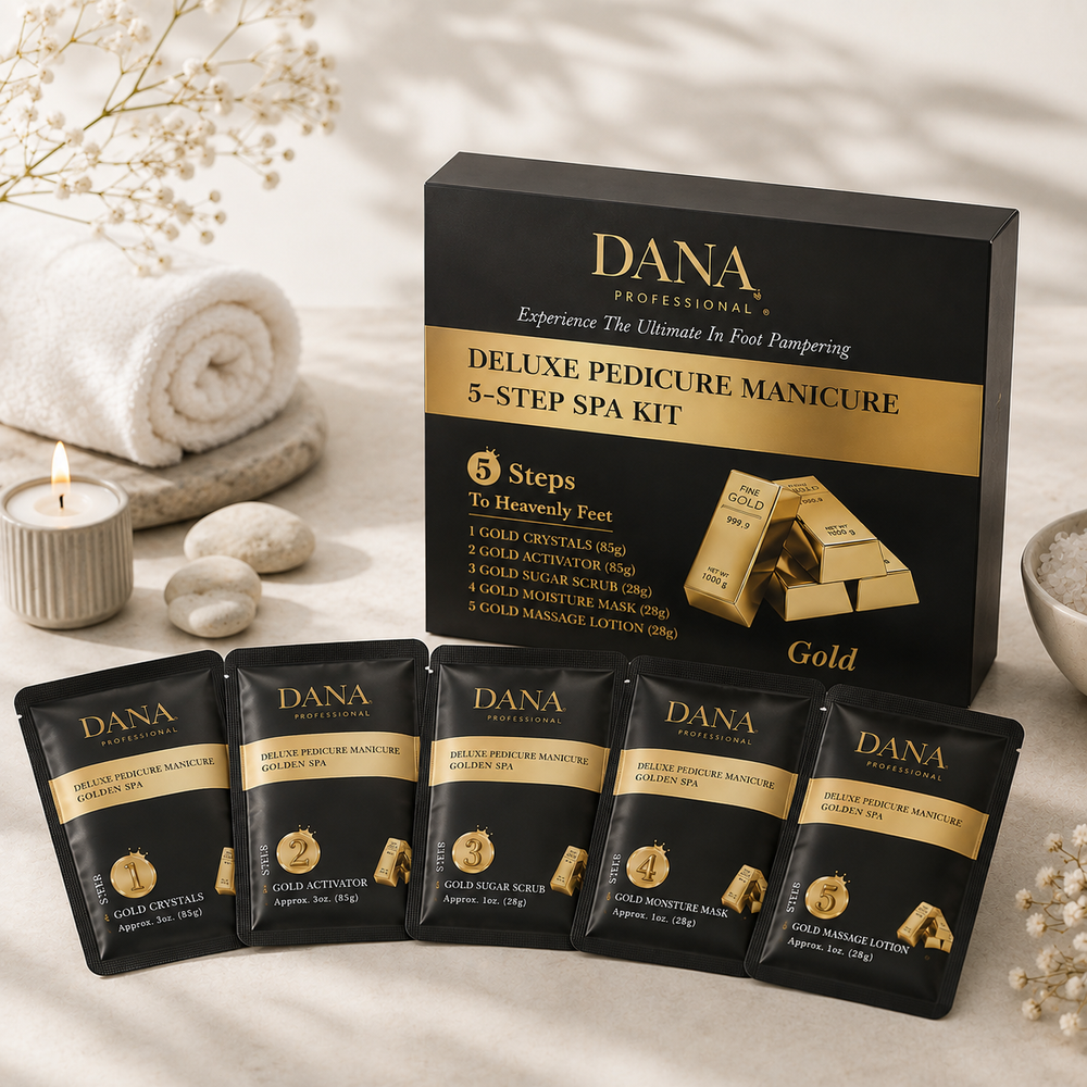 Gold Deluxe Manicure & Pedicure Spa Kit (5 steps)