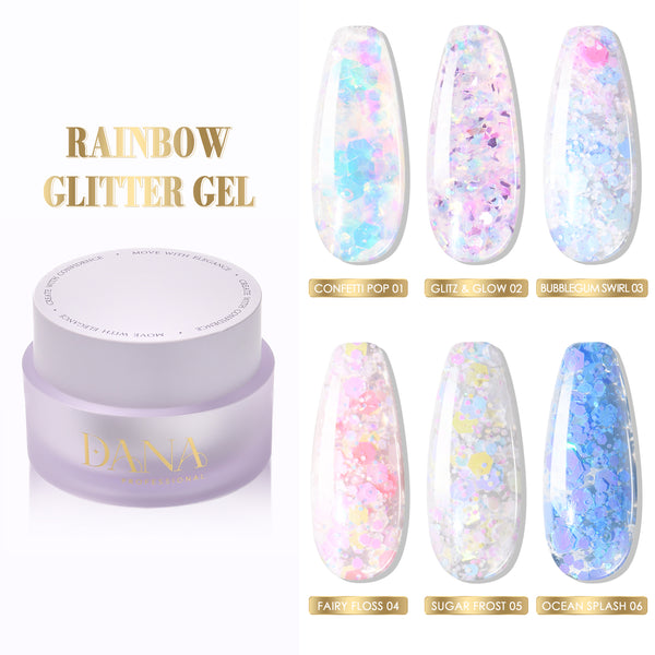 Rainbow Glitter Gel - Confetti Pop 01 (30ml)