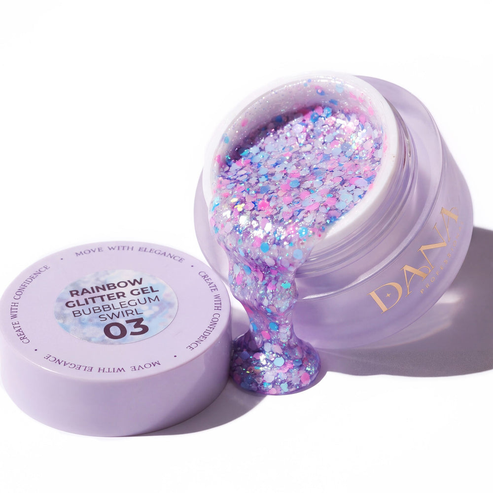 Rainbow Glitter Gel - Bubblegum Swirl 03 (30ml)